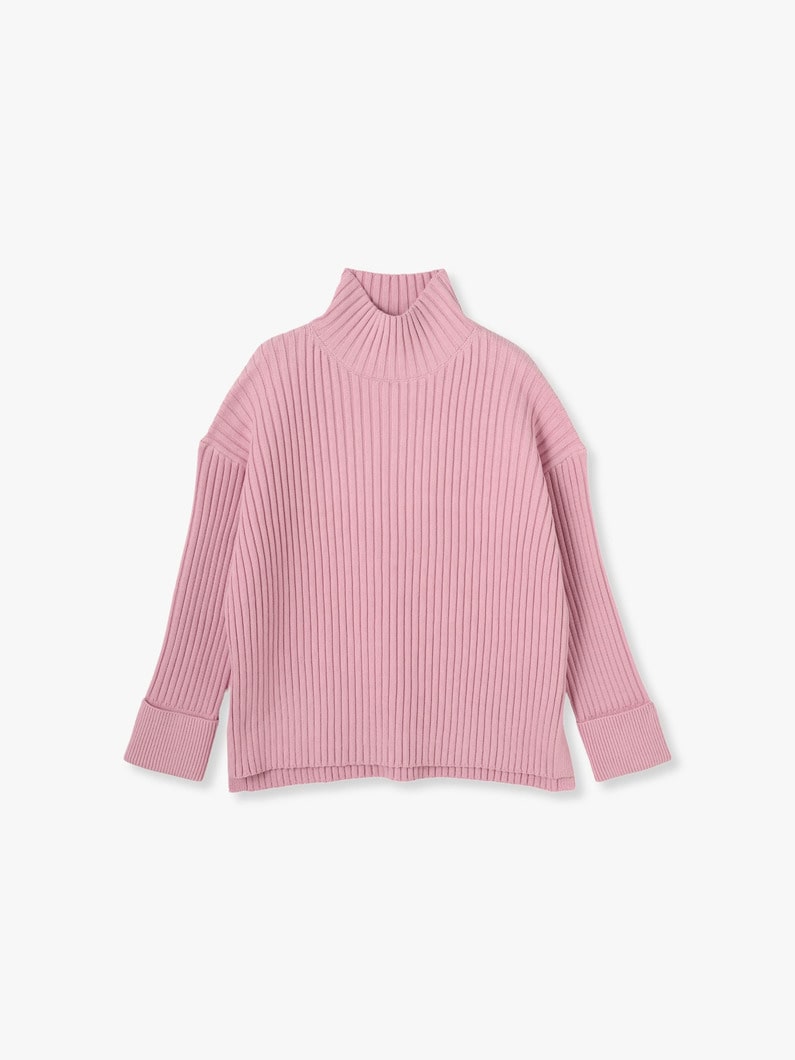 Air Cotton Rib Turtle Neck Pullover 詳細画像 pink 3