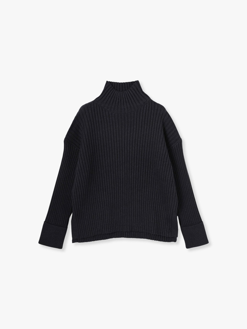 Air Cotton Rib Turtle Neck Pullover 詳細画像 navy