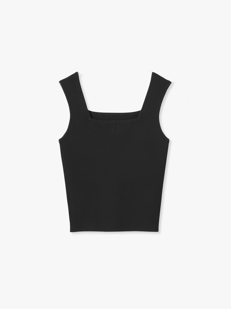 Square Neck Rib Tank Top 詳細画像 black 1