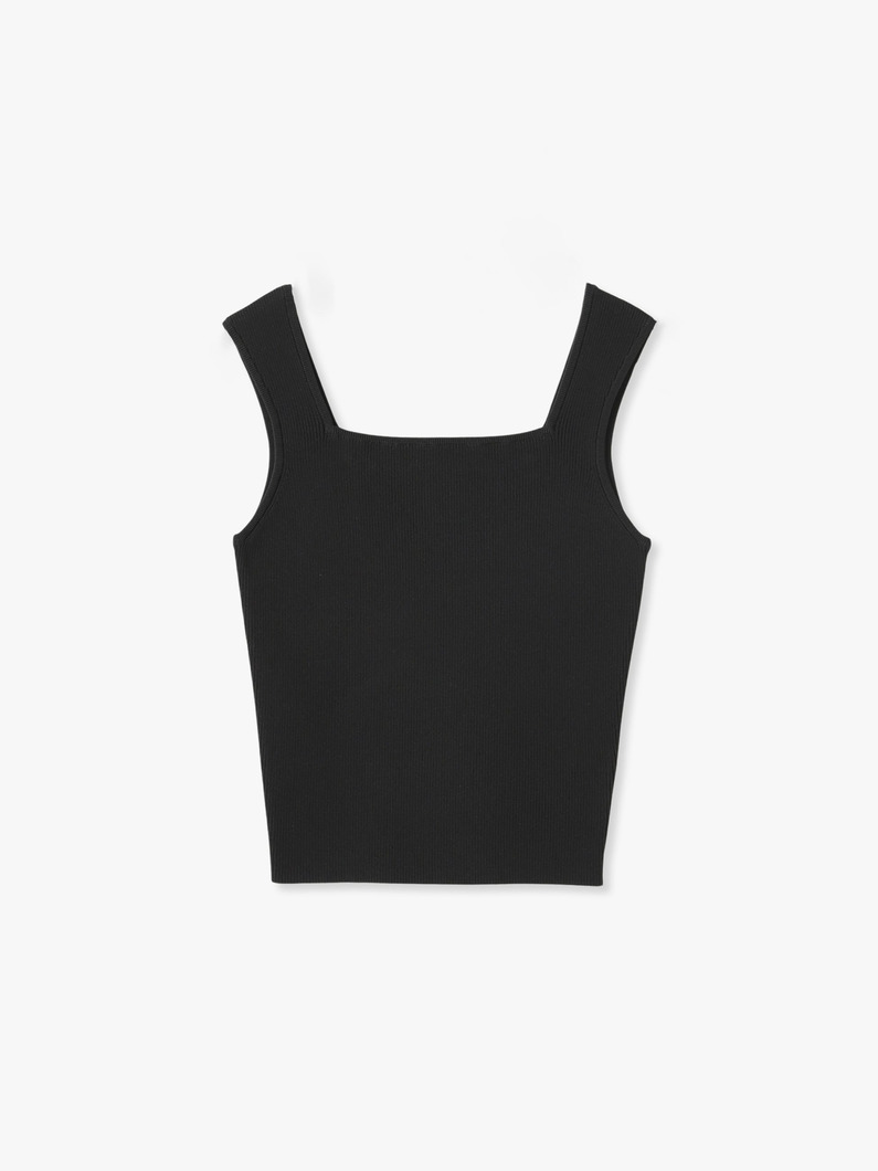 Square Neck Rib Tank Top 詳細画像 black 5