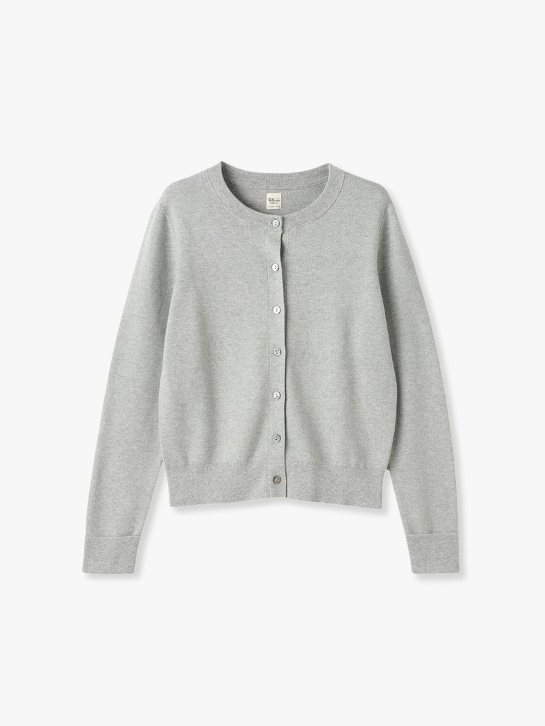 Cotton Smooth Cardigan 詳細画像 top gray 4