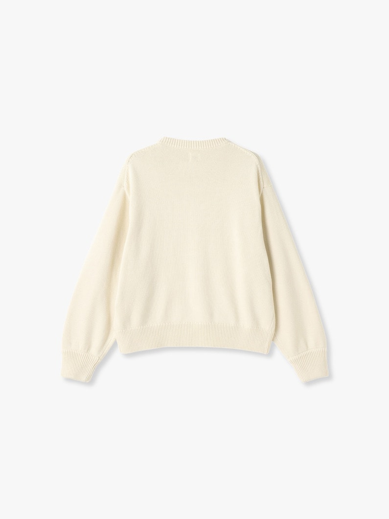 Brushed Cotton Crew Neck Pullover 詳細画像 ivory 1