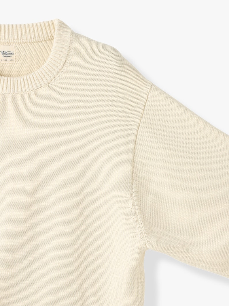 Brushed Cotton Crew Neck Pullover 詳細画像 ivory 2