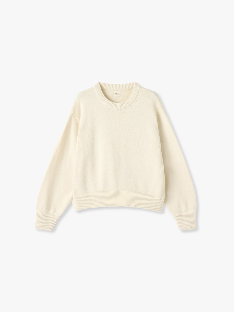 Brushed Cotton Crew Neck Pullover 詳細画像 ivory 2