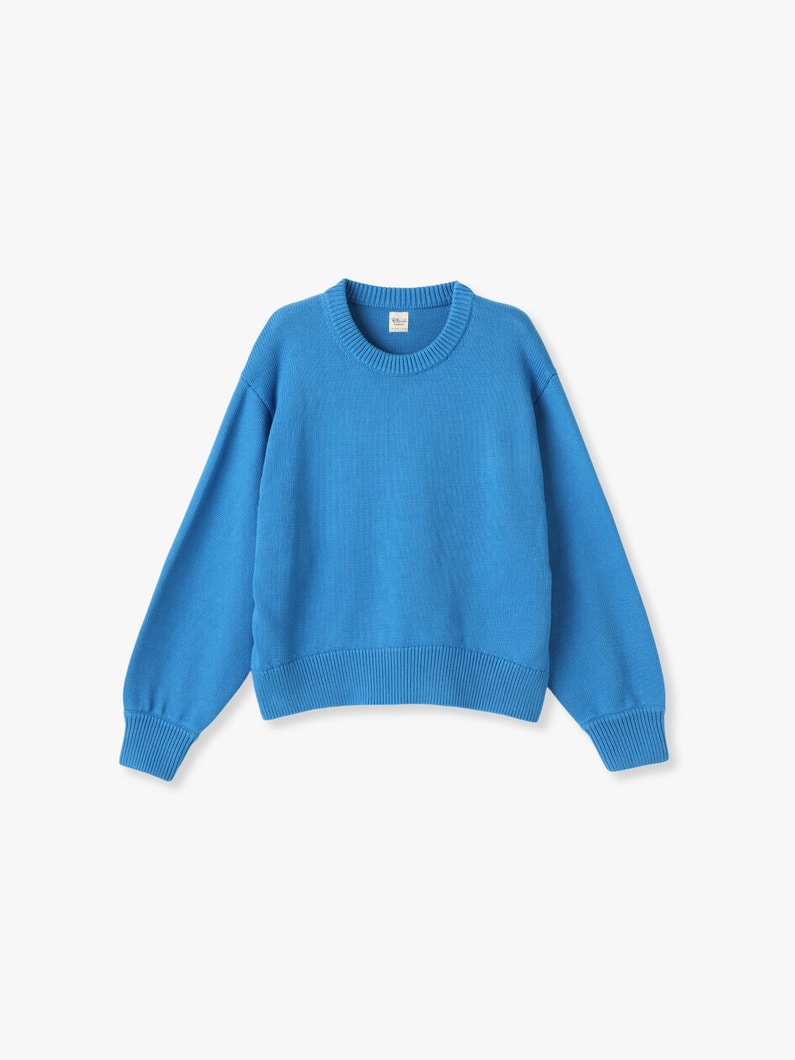 Brushed Cotton Crew Neck Pullover 詳細画像 blue 3