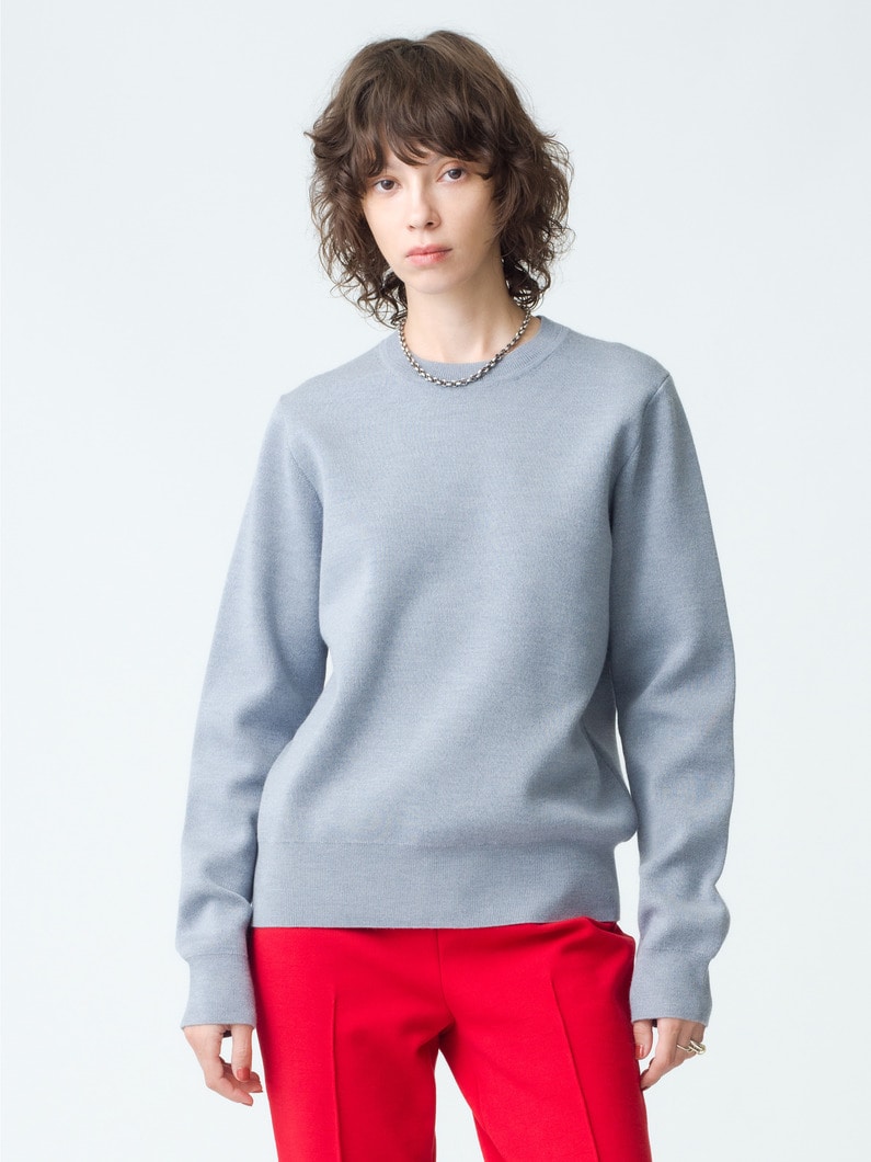 Wool Smooth Crew Neck Pullover 詳細画像 gray