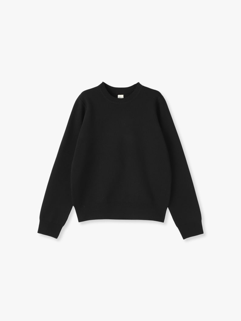 Wool Smooth Crew Neck Pullover 詳細画像 black