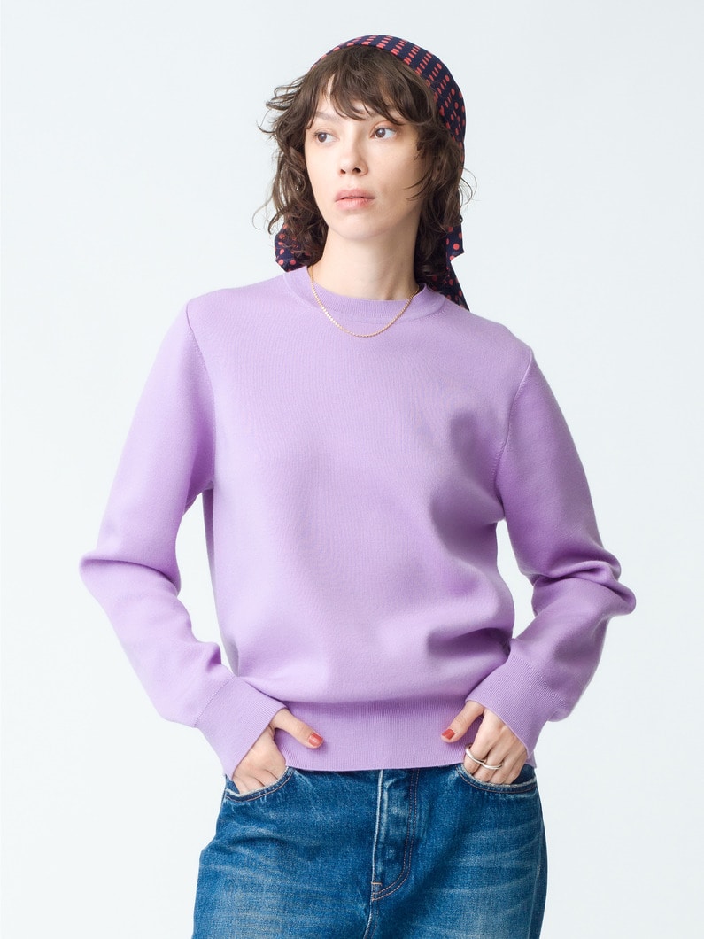 Wool Smooth Crew Neck Pullover 詳細画像 lavender