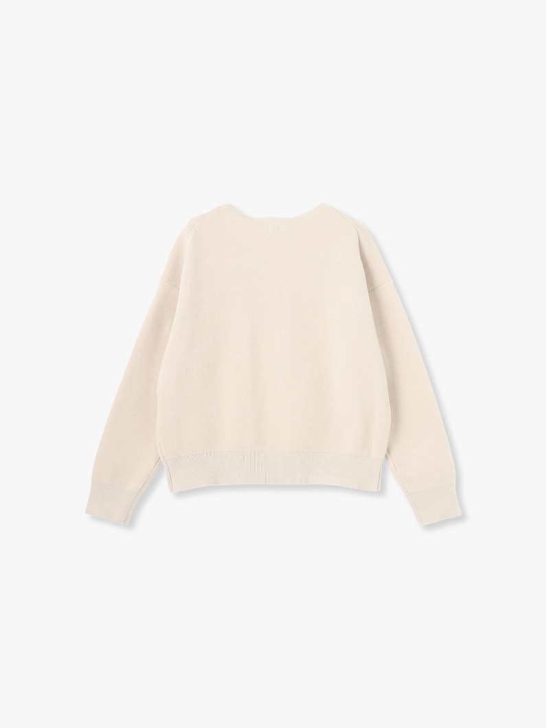 Fleece V Neck Knit Pullover 詳細画像 yellow 1