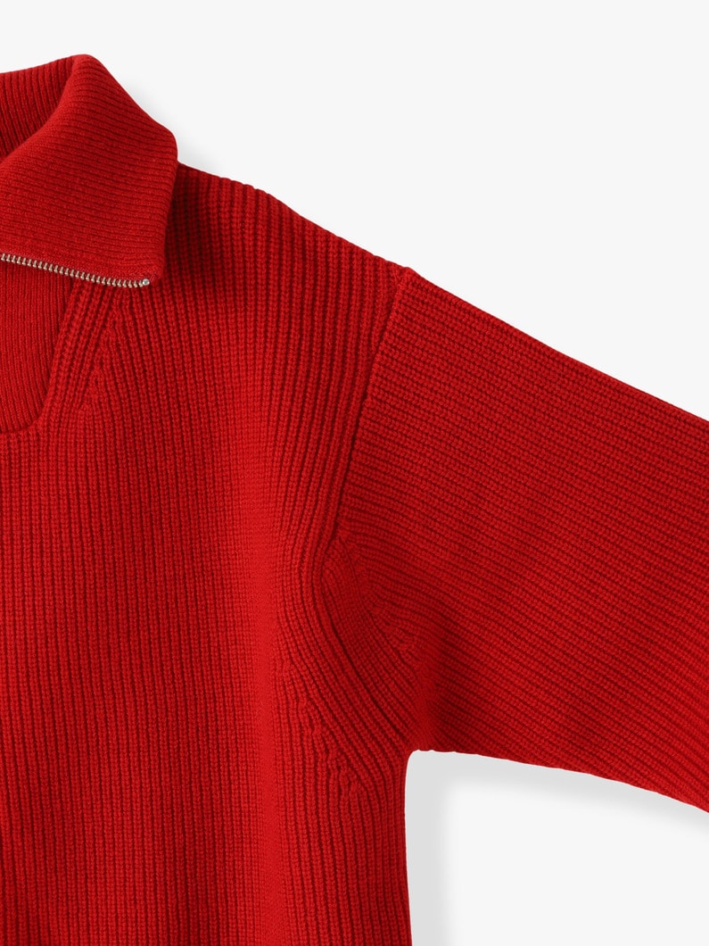 Half Zip Knit Pullover 詳細画像 red 2