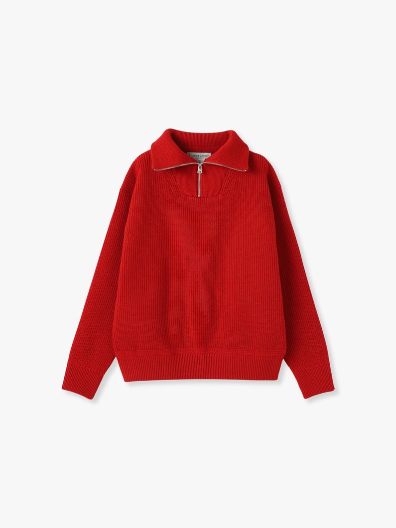 Half Zip Knit Pullover 詳細画像 red 4