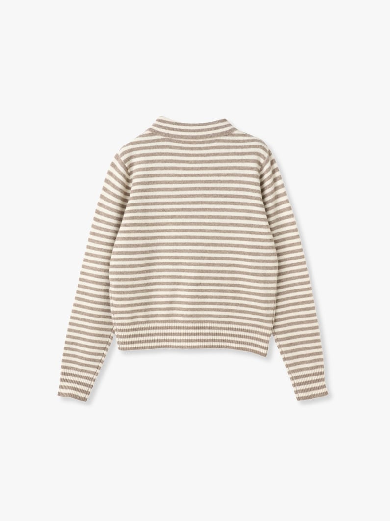 Apis Striped Knit Pullover 詳細画像 light brown 1