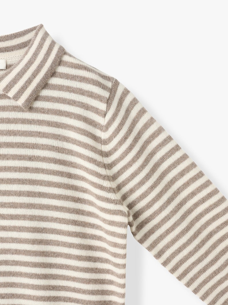 Apis Striped Knit Pullover 詳細画像 light brown 2