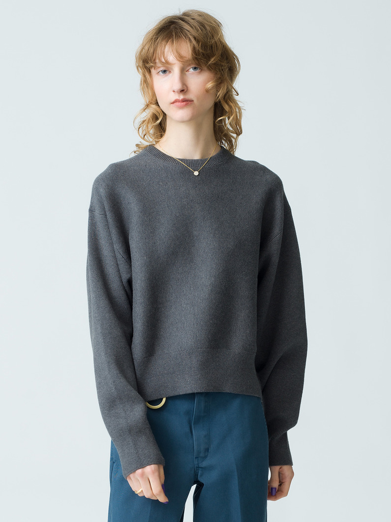 Cotton Cashmere Pullover 詳細画像 charcoal gray 2