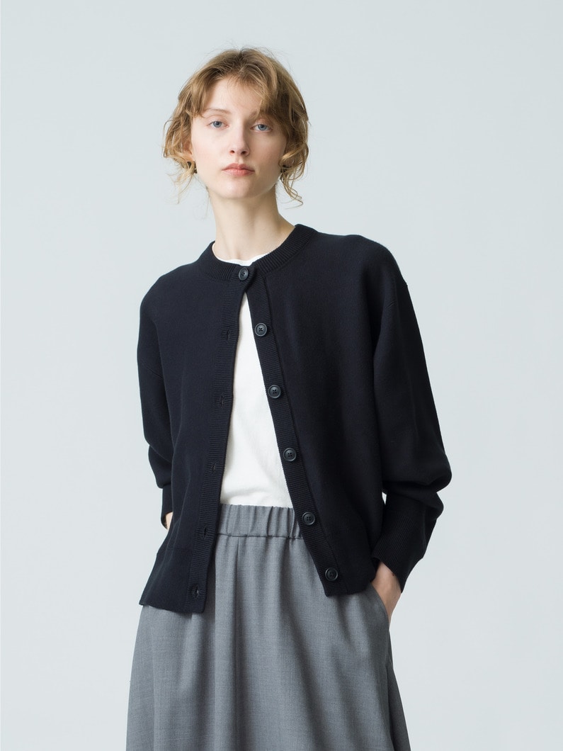 Cotton Cashmere Cardigan | ニット 詳細画像 black