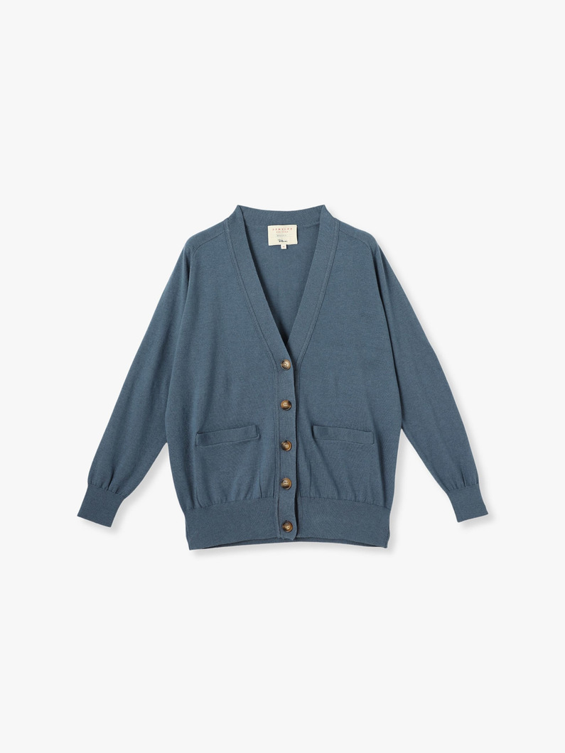 Wool Cotton Cardigan 詳細画像 blue 3