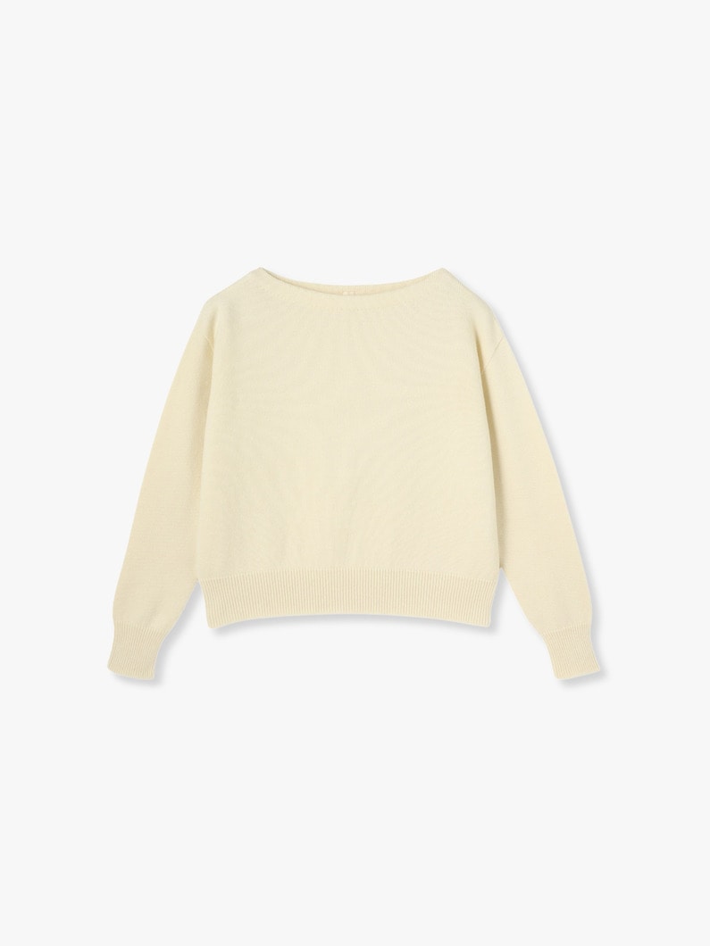 Wool Cashmere Boat Neck Pullover 詳細画像 ivory 1