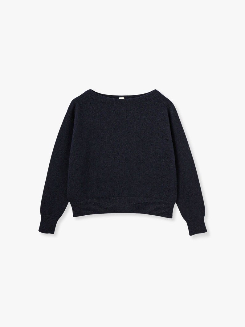 Wool Cashmere Boat Neck Pullover 詳細画像 navy 2