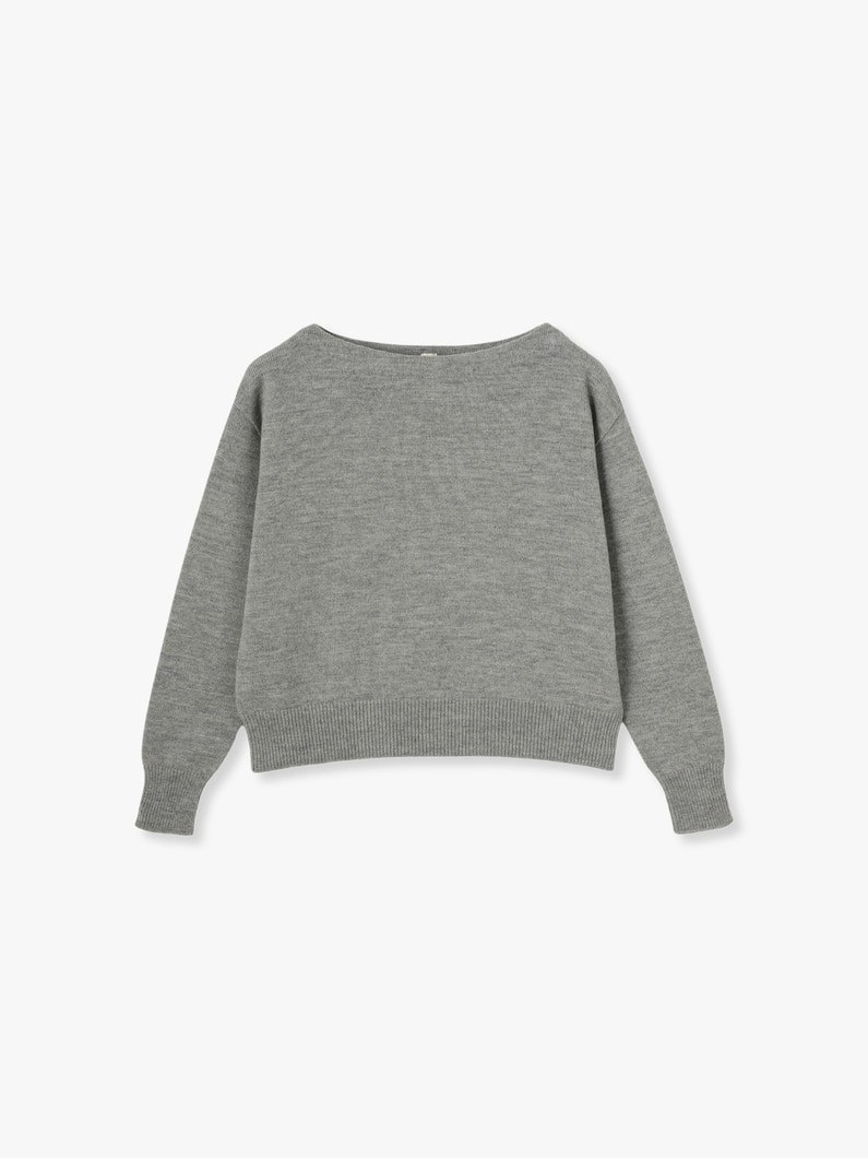 Wool Cashmere Boat Neck Pullover 詳細画像 gray