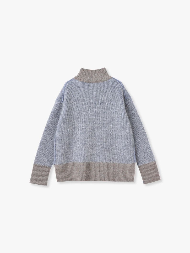 Color Block Mohair High Neck Top 詳細画像 blue 1