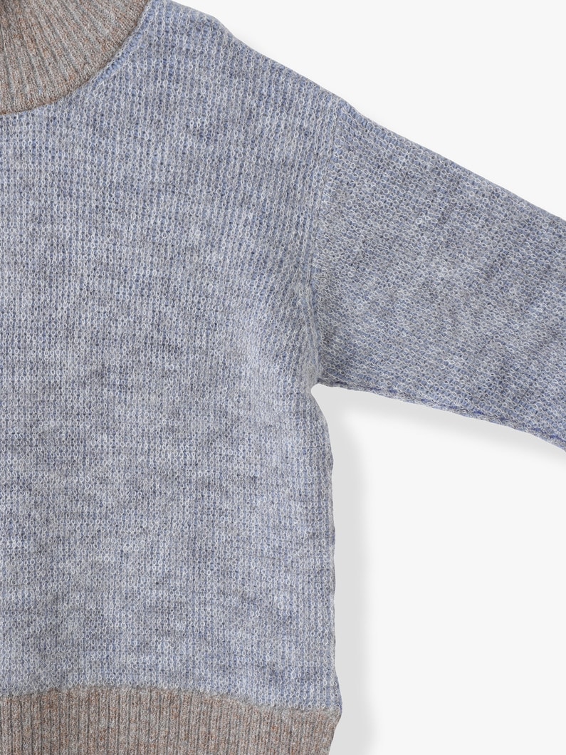 Color Block Mohair High Neck Top 詳細画像 blue 2