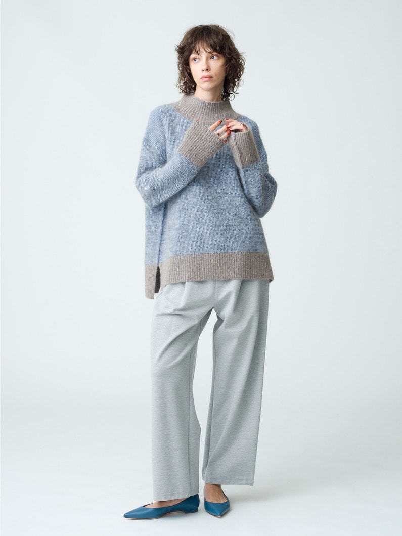 Color Block Mohair High Neck Top 詳細画像 blue 2