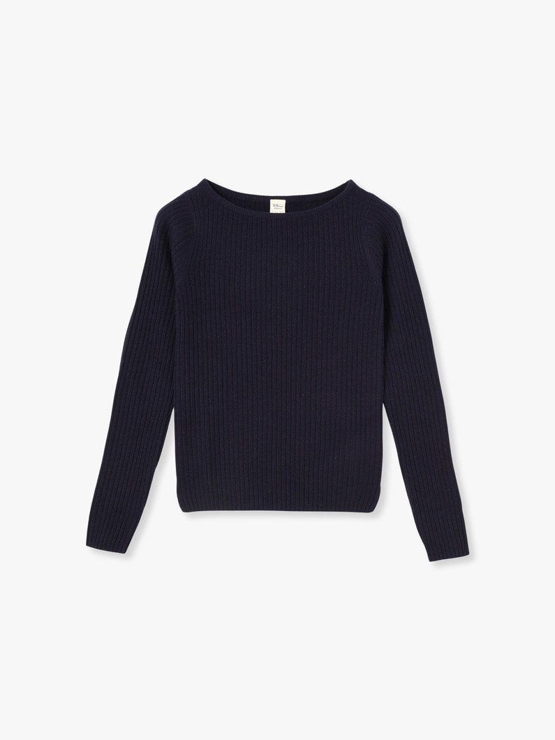 Cashmere Rib Knit Pullover 詳細画像 navy