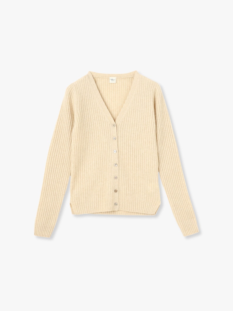 Cashmere Rib Knit Cardigan 詳細画像 beige 1