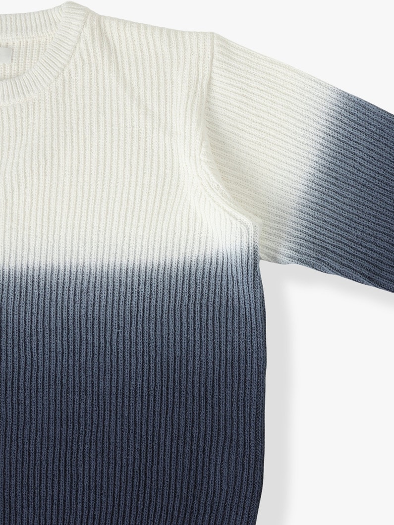 Dip Dyed Cotton Knit Pullover 詳細画像 navy 2