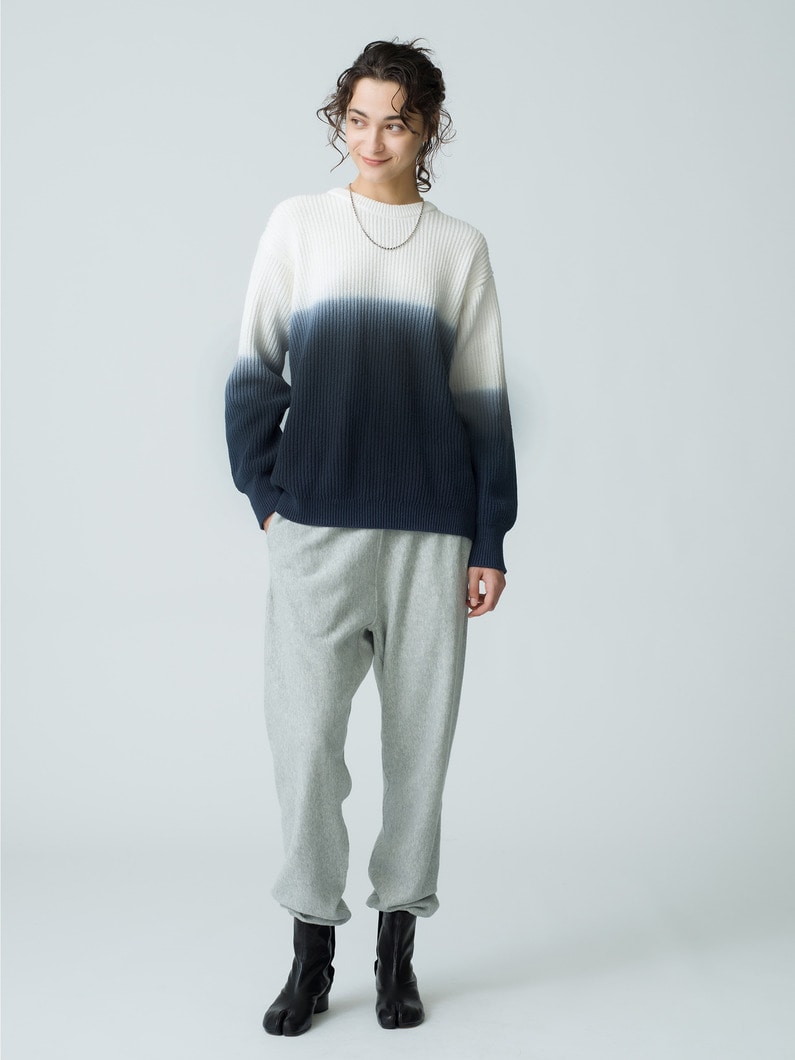 Dip Dyed Cotton Knit Pullover 詳細画像 navy 4