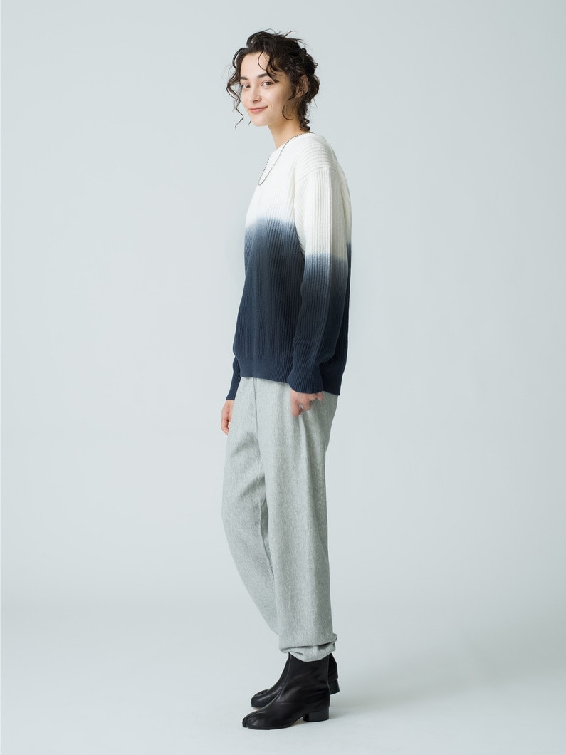 Dip Dyed Cotton Knit Pullover 詳細画像 navy 5