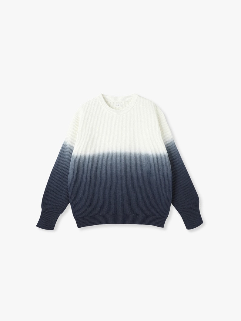 Dip Dyed Cotton Knit Pullover 詳細画像 navy 7