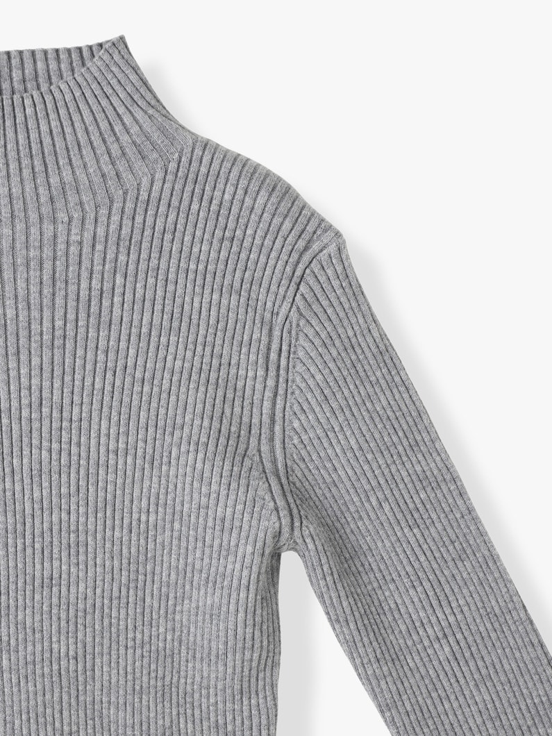 Rib High Neck Top (gray/light blue) 詳細画像 gray 2