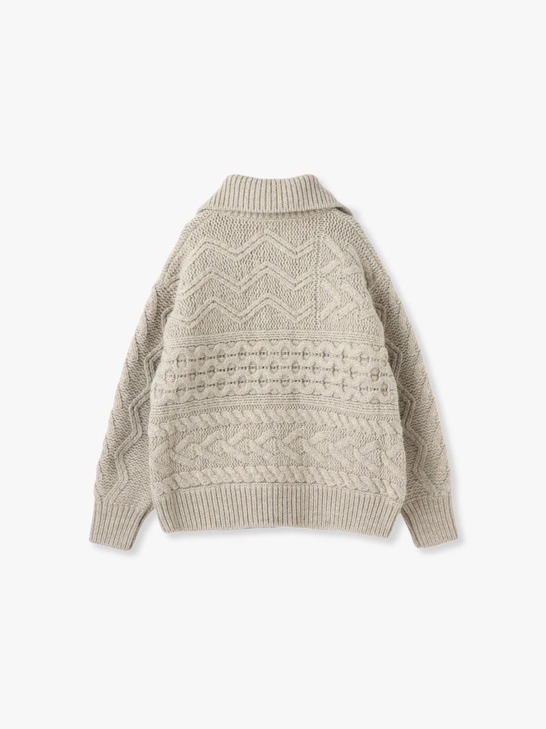 Mix Cable Knit Cardigan 詳細画像 ivory 1