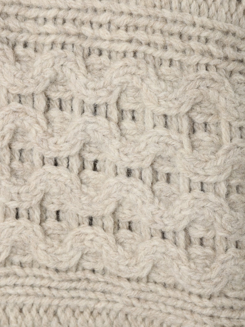 Mix Cable Knit Cardigan 詳細画像 ivory 3