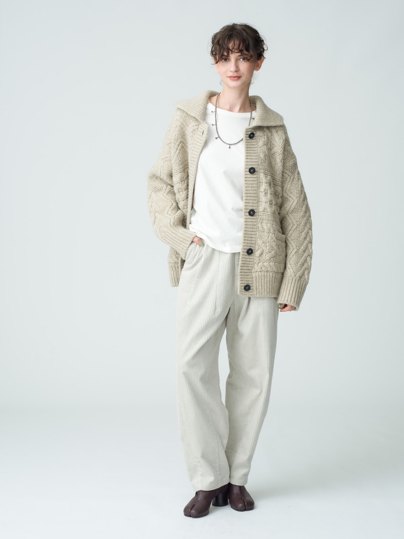 Mix Cable Knit Cardigan 詳細画像 ivory 4