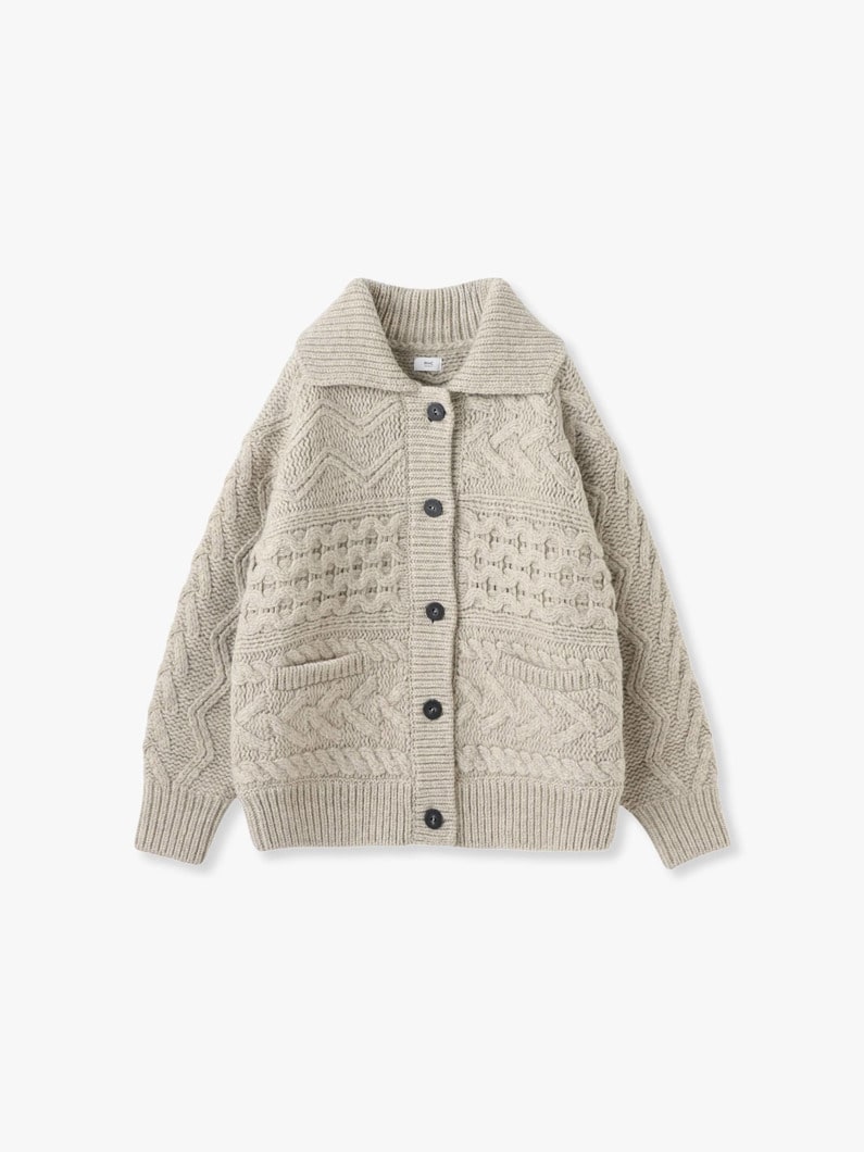 Mix Cable Knit Cardigan 詳細画像 ivory 5