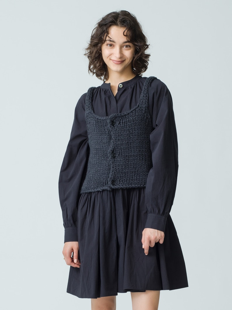 Hand Knit Camisole Top 詳細画像 charcoal gray 4