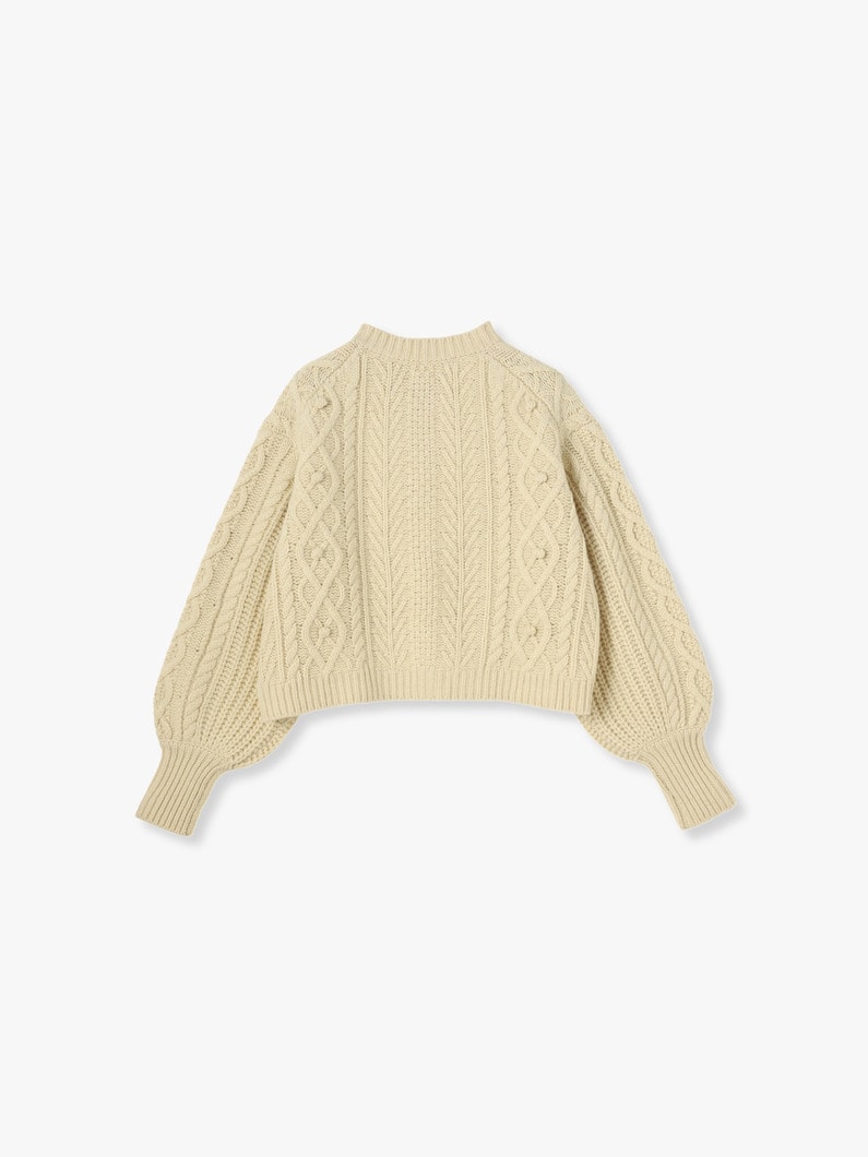 Pom Pom Cable Knit Cardigan 詳細画像 ivory 1