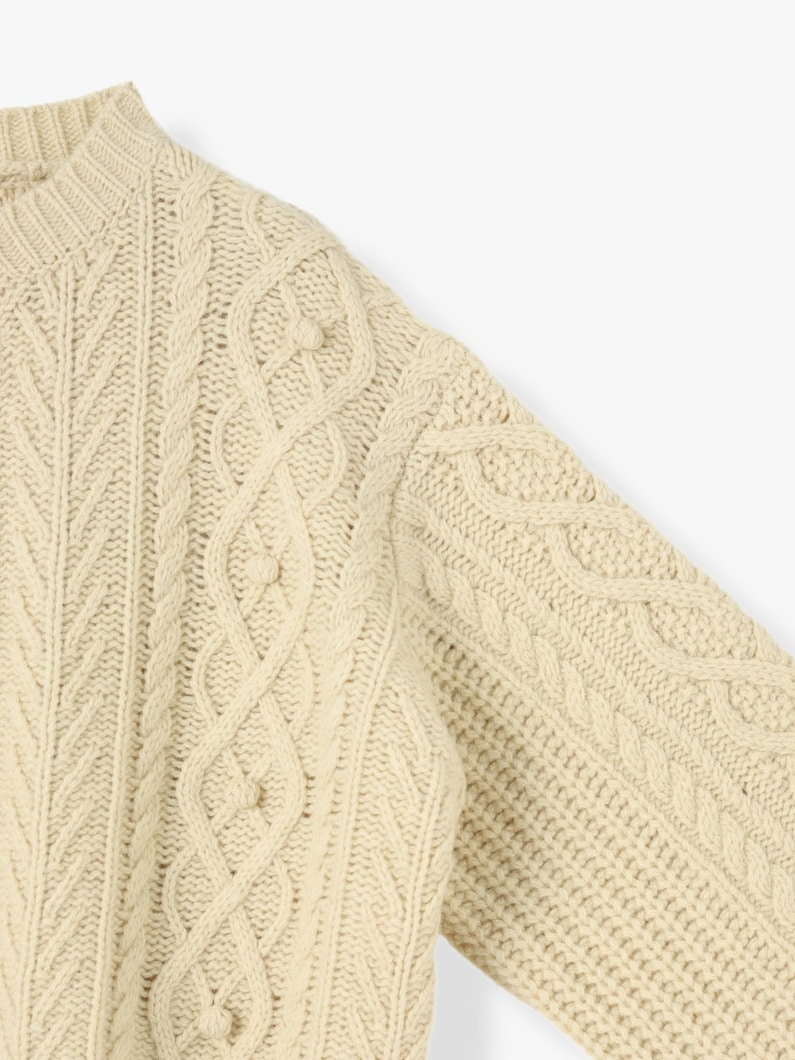 Pom Pom Cable Knit Cardigan 詳細画像 ivory 2