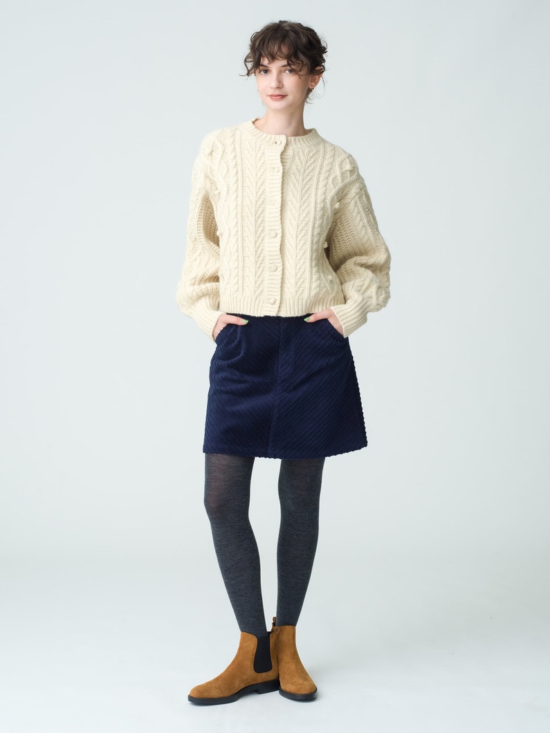 Pom Pom Cable Knit Cardigan 詳細画像 ivory 3