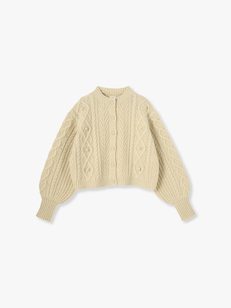 Pom Pom Cable Knit Cardigan 詳細画像 ivory 5