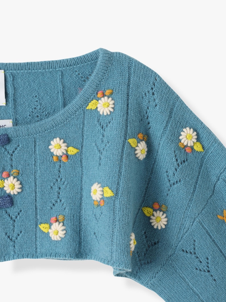 Daisy Shrug Cropped Cardigan 詳細画像 light blue 2