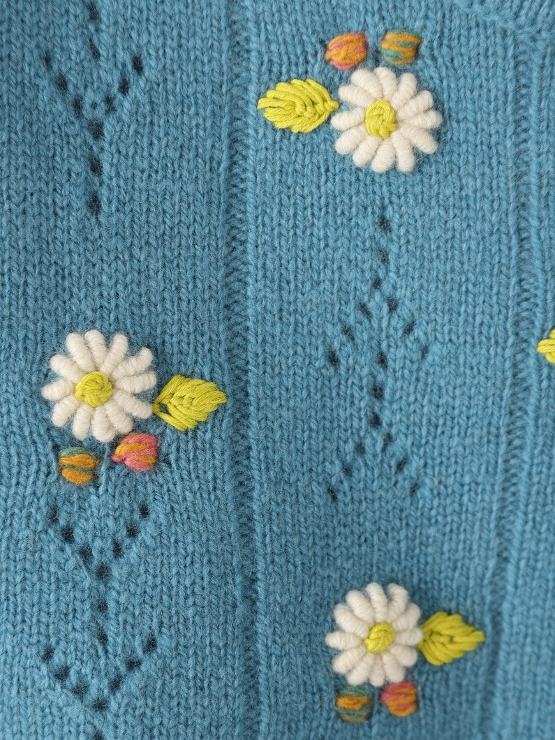 Daisy Shrug Cropped Cardigan 詳細画像 light blue 3