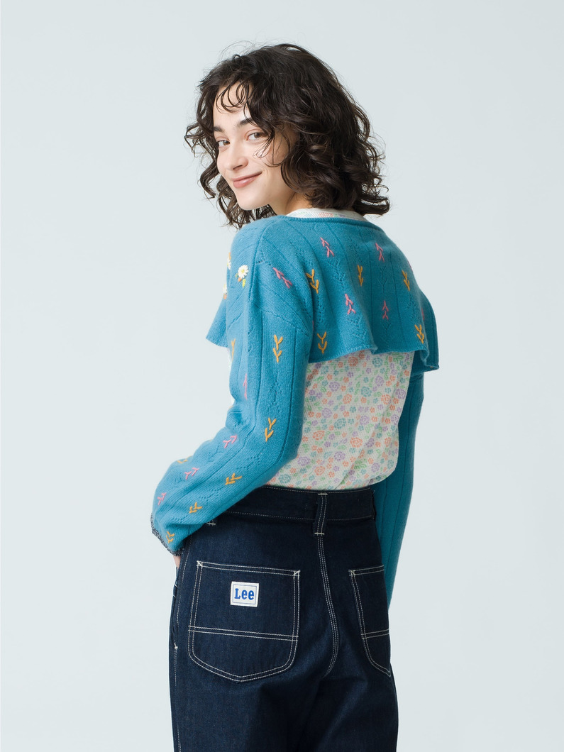 Daisy Shrug Cropped Cardigan 詳細画像 light blue 3