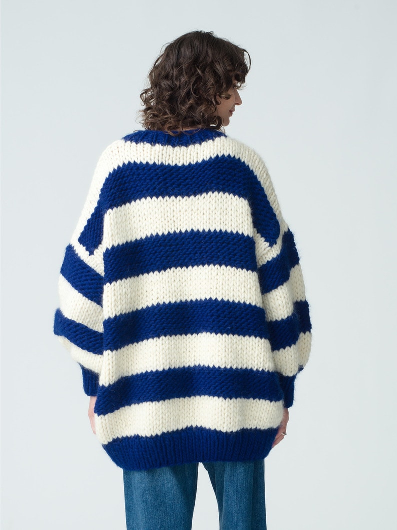 Oversized Striped Jump Knit Pullover 詳細画像 ivory 2