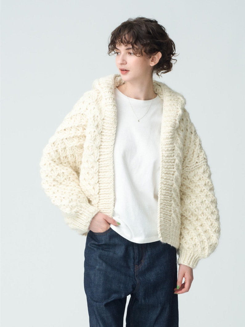 Cropped Daisy Bomber Knit Cardigan 詳細画像 ivory 1