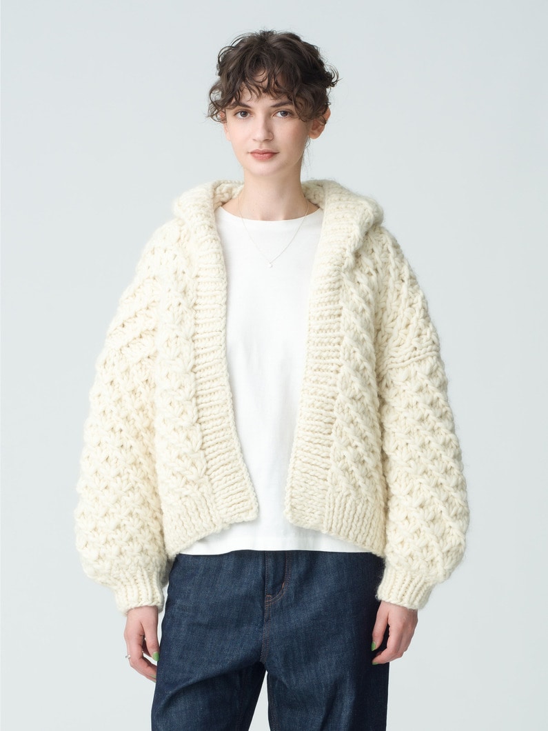 Cropped Daisy Bomber Knit Cardigan 詳細画像 ivory 2