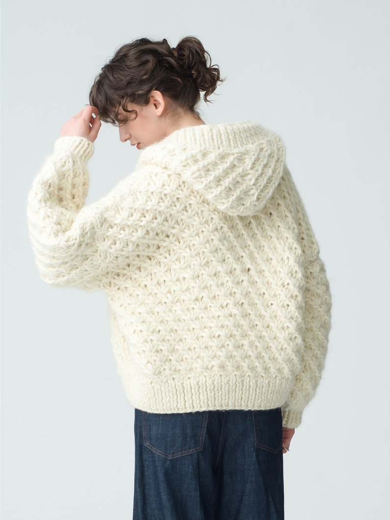 Cropped Daisy Bomber Knit Cardigan 詳細画像 ivory 4