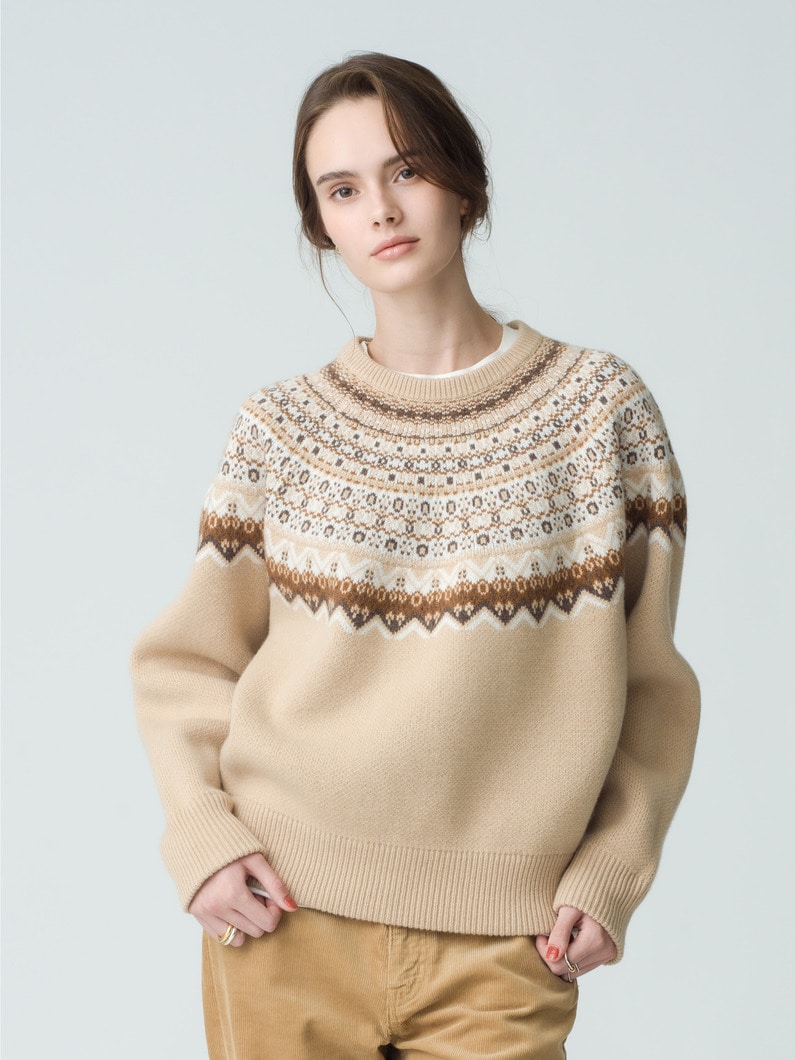 Nordic Knit Pullover (women) 詳細画像 beige